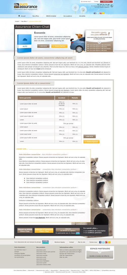 Page "Assurance Chien-chat"
