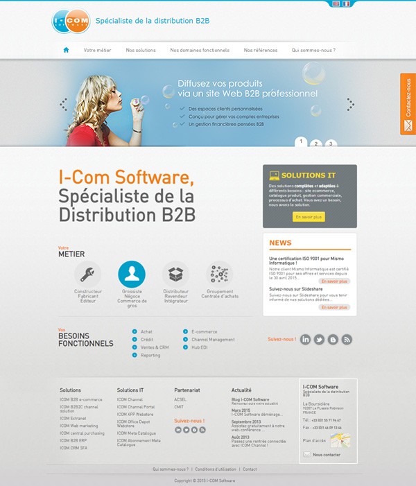 Page d'accueil du site d'Icom Software